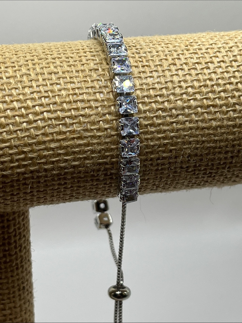 Crystal Slider Tennis Bracelet Made with Swarovski Elements NWOT